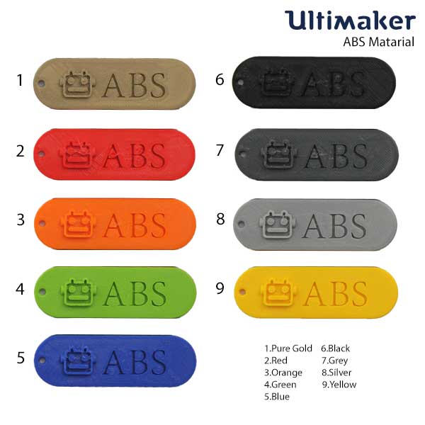 ชารต์สี เส้นพลาสติก ABS จาก Ultimaker